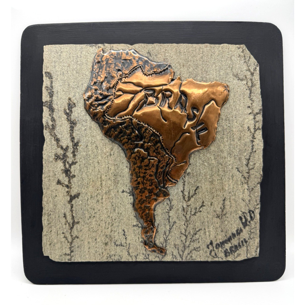 Vintage Johannes Wilhelmus Van Dartelen Copper Brazil on fossilized stone art